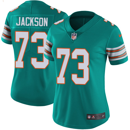 Nike Miami Dolphins 73 Austin Jackson Aqua Green Alternate Women Stitched NFL Vapor Untouchable Limited Jersey